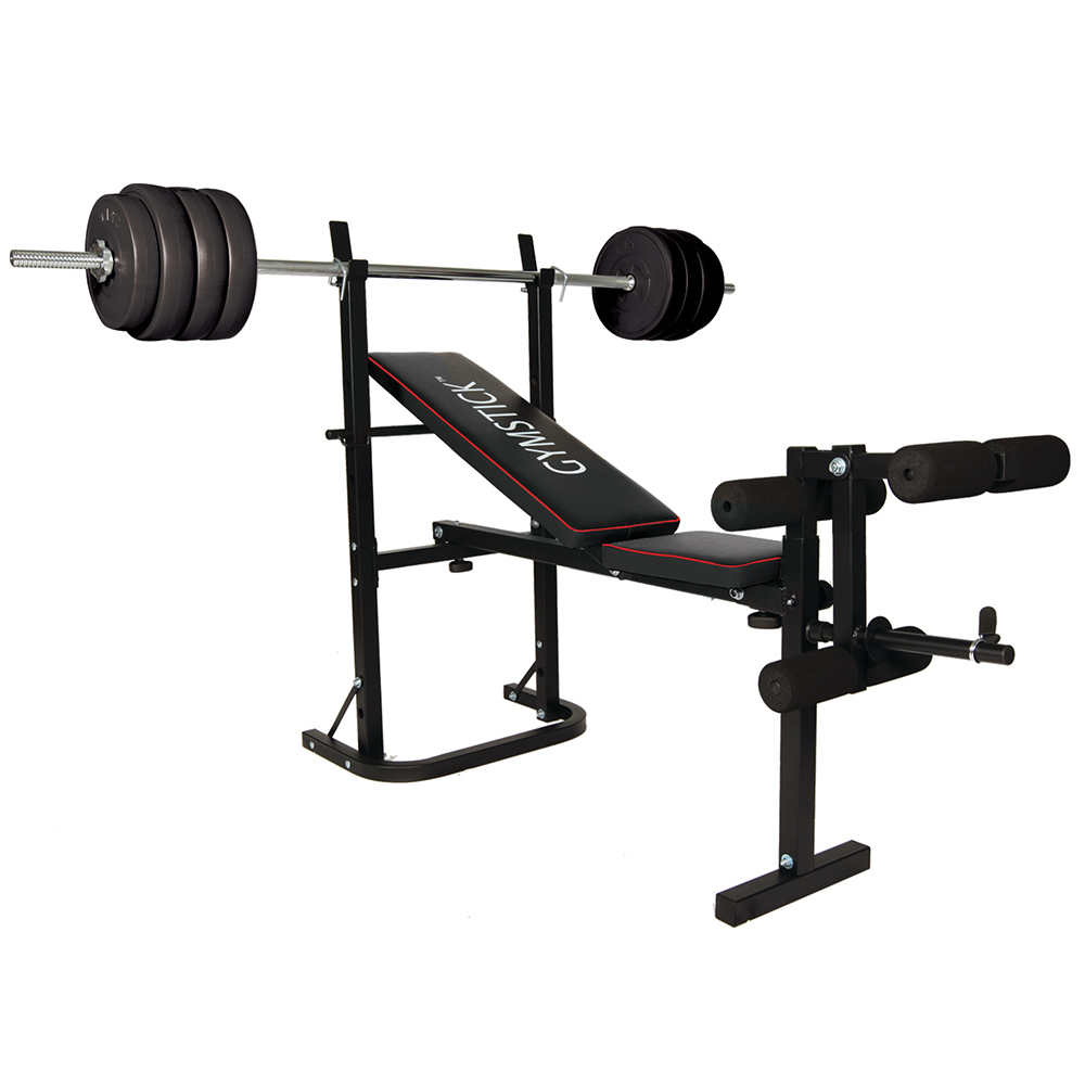 Träningsbänk Gymstick Weight Bench med 40 kg Set